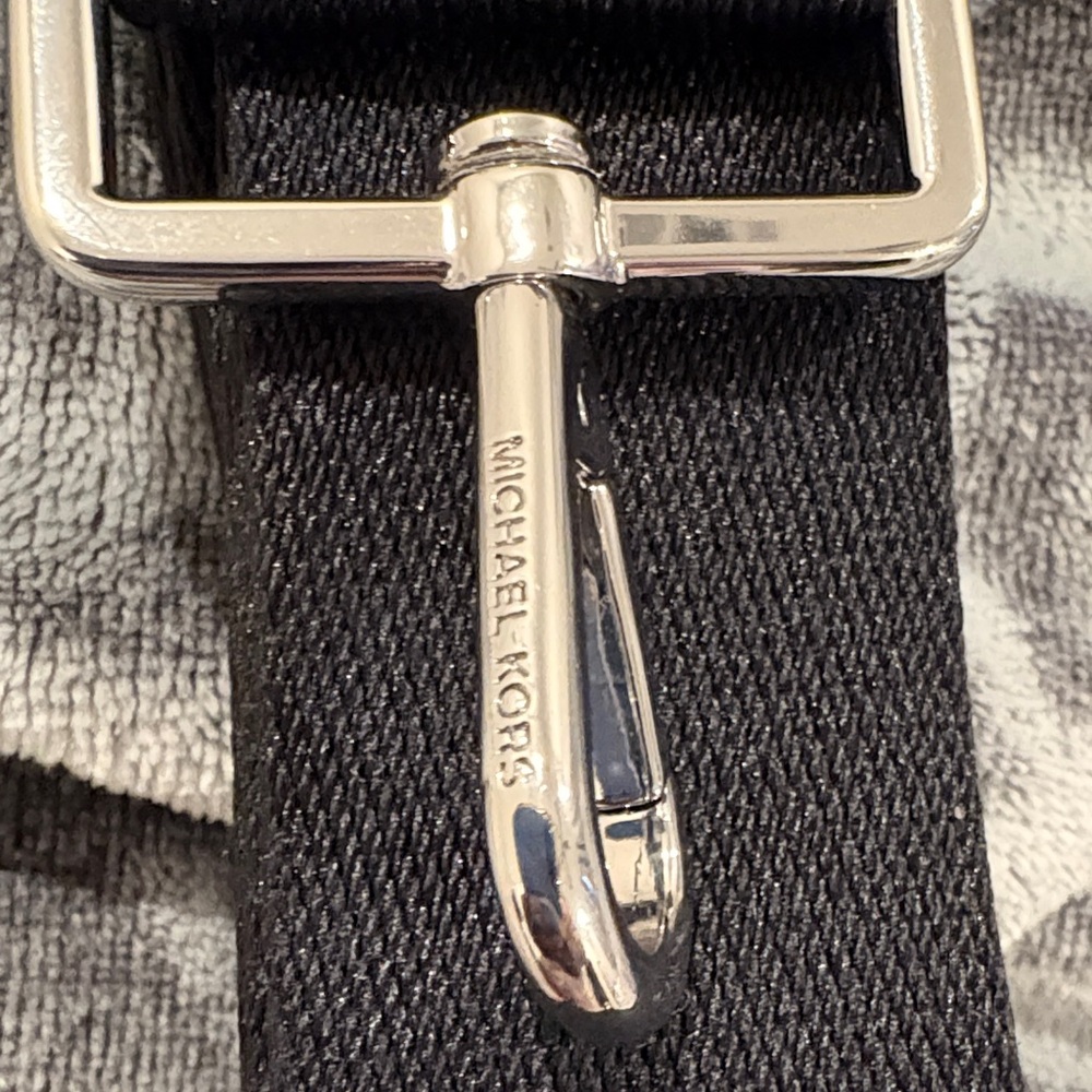 Michael Kors Black Adjustable purse Strap with Silver tone Hardware. Never used. - Picture 2 of 3